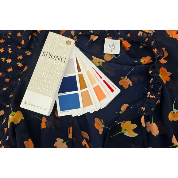 Cabi Blue Sunset Kiss Flutter Sleeve Top - Picture 4 of 5